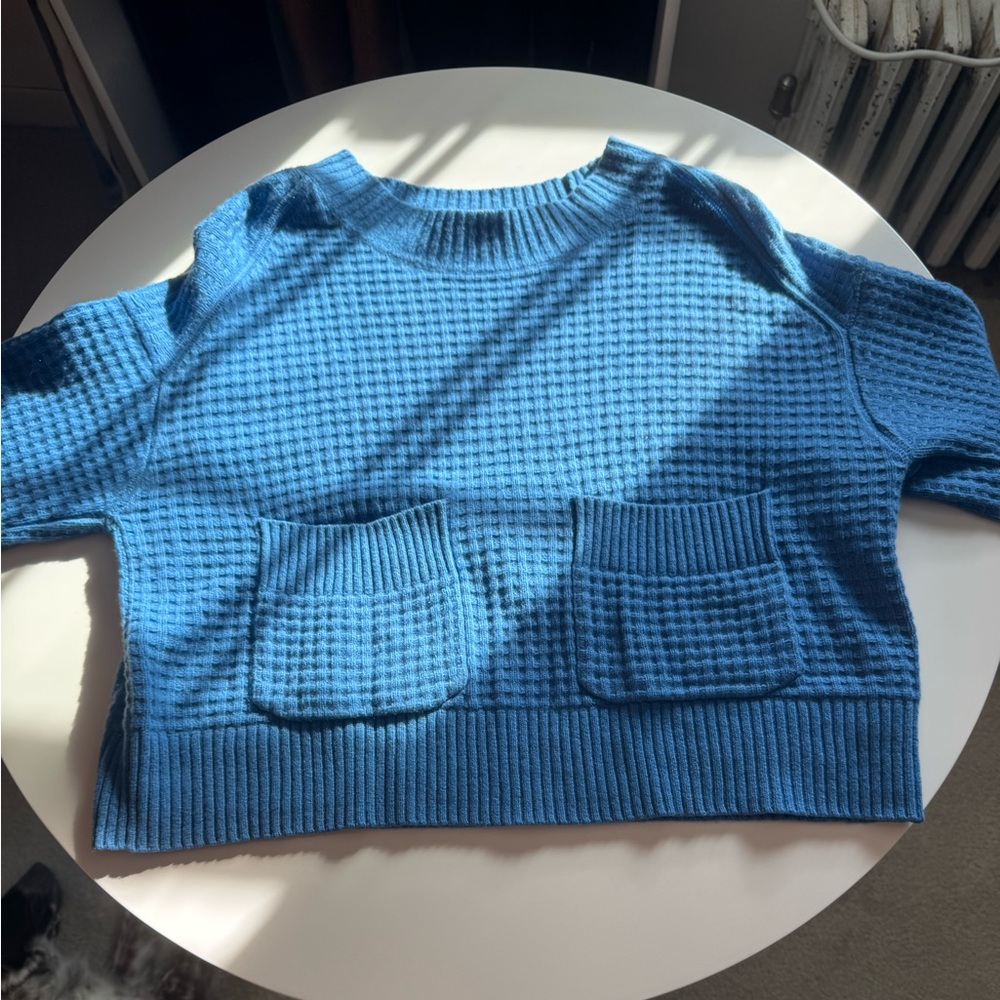 Everlane Blue Belgian waffle cashmere sweater - Picture 5 of 10
